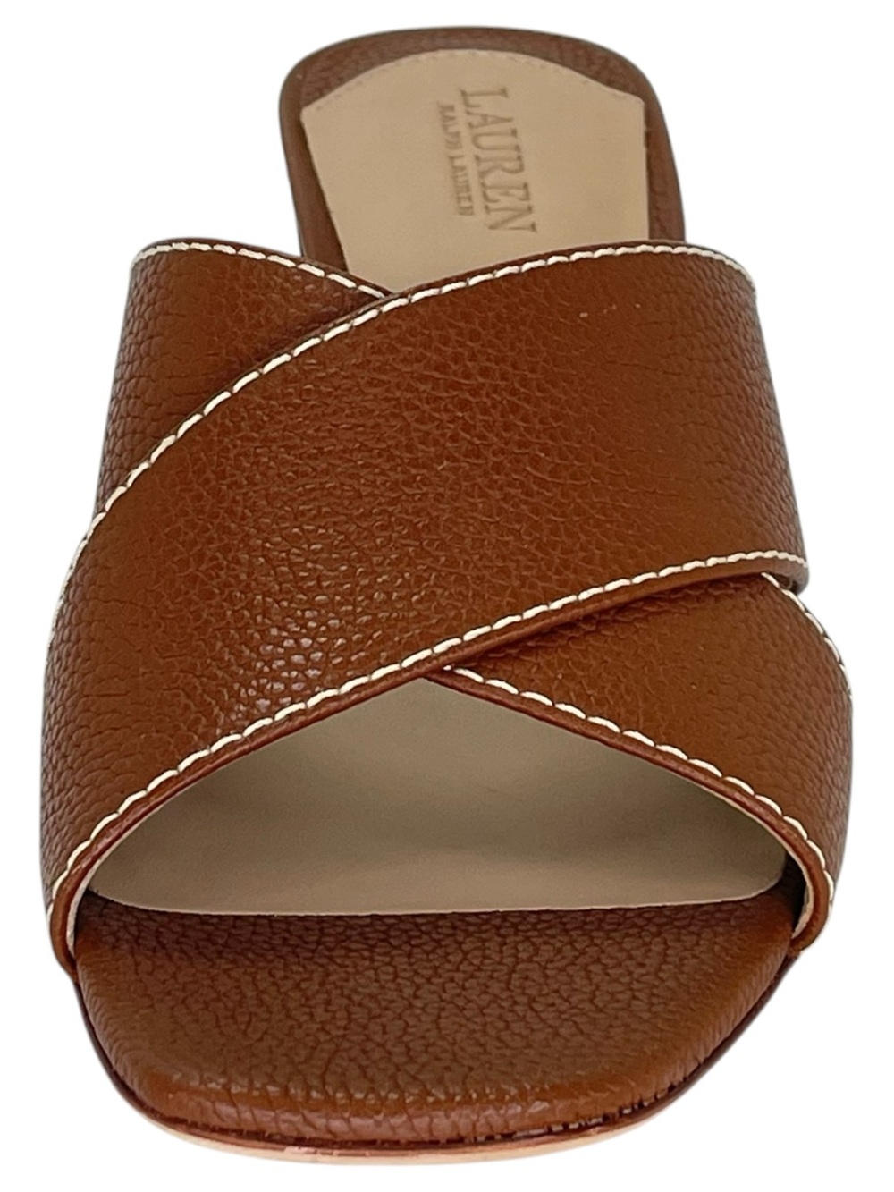 Lauren Ralph Lauren Freddi Brown Leather Heeled Womens Sandals Size 8M - Picture 6 of 13